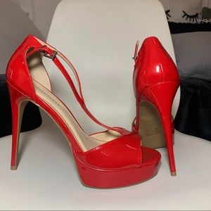Fashion Nova Patent Leather peep toe platform heel